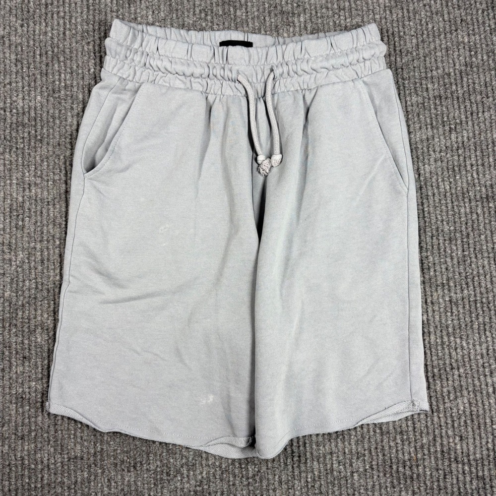 H&M Shorts Mens XS Regular Fit Sweat Gray Elastic Waist Drawstring Raw Hem